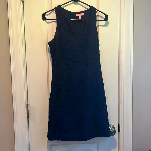 white christmas dresses Cleobella Drew Hand Crochet Midi Dress / Navy & Ivory - NineNORTH main image 1